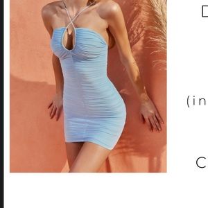 Tight baby blue dress